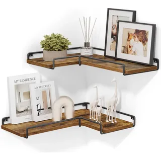 VASAGLE Eckregal 2er Set L-förmig Industrie-Design 0 x 0 x 0 cm Braun