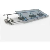 Solar ALLin Montagesystem für Flachdach 4 Solarmodule 1-reihige Hochkante-Verlegung 10°-15° verstellbar