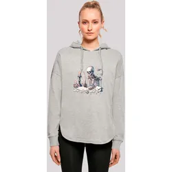 Kapuzenpullover F4NT4STIC "Skelett Liebesbrief Valentinstag", Damen, Gr. XL, grau, Obermaterial: 100% Baumwolle, casual, oversize, Langarm, Pullover,  Qualität