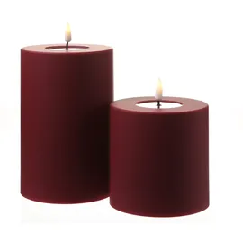 Deluxe Homeart MIA LED Stumpenkerze 15 cm rot