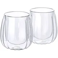 Latte-Macchiato-Glas MULEX "Mulex Gläser Set Chicago", transparent, H:10cm Ø:7,5cm, Borosilikatglas, Trinkgefäße, Latte-Macchiato-Glas, doppelwandig, ideal f. Kaffee, Cappuccino, Latte Macchiatto, 2tlg