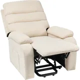 Beliani Fernsehsessel RISE Stoff 80 x 105 x 91 cm Hellbeige elektrisch mit Kissen