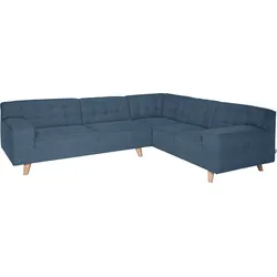 Ecksofa TOM TAILOR HOME "NORDIC CHIC", blau (sky blau tus 6), B:269cm H:77cm T:226cm, Vintage Webstoff TUS (60% Baumwolle, 40% Leinen), Sofas, im Retrolook, Füße Buche natur