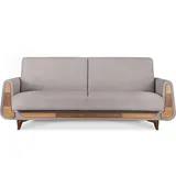 konsimo® Schlafcouch 3-Sitzer Grau