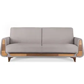 konsimo® Schlafcouch 3-Sitzer Grau