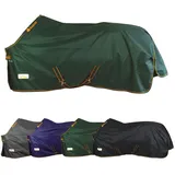 Marengos by Bucas - Weidedecke 1200D Irish Turnout | als Regendecke & Übergangsdecke | wasserdichte Outdoordecke mit Innenfutter & Kreuzbegurtung | Grün/Orange in Größe 155cm (ohne Füllung)