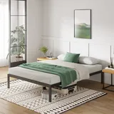 Novilla Metallbett Metallrahmenbett mit Lattenrost Bettgestell Für Erwachsene Kinder Jugendliche 120x200 cm Schwarz