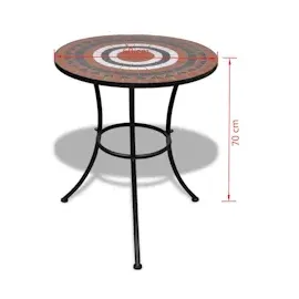 vidaXL Mosaiktisch Ø 60 x 70 cm terracotta/weiß