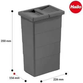 HAILO Einbaumülleimer 10 l Grau