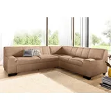 DOMO collection Ecksofa »Norma, moderne Armlehnen, zeitlos und elegant, L-Form«, wahlweise mit Bettfunktion braun