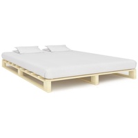 furnicato Bett Palettenbett Massivholz Kiefer 140×200 cm braun