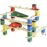 Hape Quadrilla Vertigo Murmelbahn – Holz Kugelbahn, Konstruktionsspielzeug, für Kinder ab 4 Jahren, Kreative Bahn mit Rampen, Spiralen und Bauelementen, Lernspielzeug für Kinder ab 4 Jahren