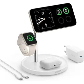 Anker MagGo Wireless Charging Station (3-in-1, Stand) weiß