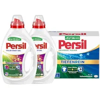 PERSIL-Set Pulver 1x 20 Waschladungen Universal & Kraft-Gel 2x 20 Waschladungen (40WL) Color, Voll- & Colorwaschmittel-Set für reine Wäsche und hygienische Frische für die Maschine