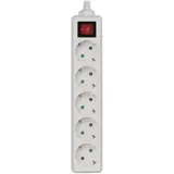 EMOS P1520 Steckdosenleiste ohne Kabel, 5 Steckdosen, Schuko, Schalter, weiß (1923150000)