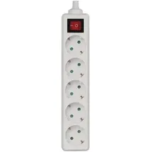 EMOS P1520 Steckdosenleiste ohne Kabel, 5 Steckdosen, Schuko, Schalter, weiß (1923150000)