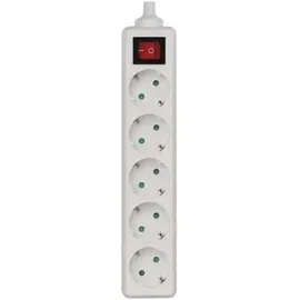 EMOS P1520 Steckdosenleiste ohne Kabel, 5 Steckdosen, Schuko, Schalter, weiß (1923150000)