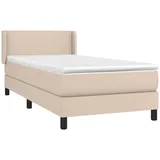 vidaXL Boxspringbett Matratze Cappuccino-Braun 100x200cm Kunstleder