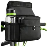Trizand Fahrradtasche Fahrrad-Handyhalterung Lenkertasche (Spar-Set, 1-tlg., wasserdicht), werkzeuglose, schnelle und wackelfreie Befestigung schwarz