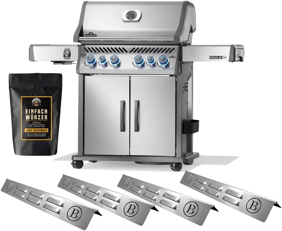 Einfach Grillen Bundle - Napoleon Rogue Pro S 525 inkl Einfach Würzer und BABOSSA Flammschutzblechen