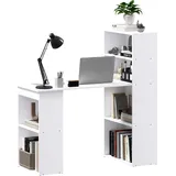 HOMCOM Schreibtisch Küchentisch mit Regal 120x55cm Computertisch Laptoptisch Arbeitstisch in Weiß für Büro & Home Office   Aosom.de
