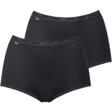 SLOGGI Maxislip Basic+ (2er Pack) perfekter Sitz, Baumwollmix, elastisch, weiche Nähte schwarz 38