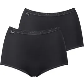 SLOGGI Maxislip Basic+ (2er Pack) perfekter Sitz, Baumwollmix, elastisch, weiche Nähte schwarz 38