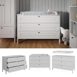 VitaliSpa Wickelkommode Ajaton Weiß, 133 x 98.4 mit 3 Schubladen