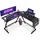 luxuskollektion Gaming Tisch L Form mit Monitorständer, Schwarz, 127 x 127 cm