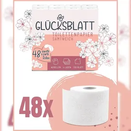 glücksblatt Toilettenpapier SAMTWEICH 4-lagig 48 Rollen x 130 Blatt