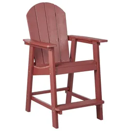 Beliani Balkonset Rot Kunstholz 3-teilig Quadratischer Balkontisch mit 2 Stühlen Muskoka Adirondack Stil Outdoor Terrasse Garten Ausstattung