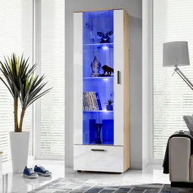 komodee Vitrine, Alessandria A1 Wotan/Weiß 60x192x42 cm,