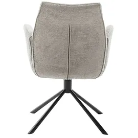 MCA Furniture DIVERIA 4 Fuß Stuhl mit Armlehnen Stahl/Stoffbezug 360° drehbar - schwarz), Matt