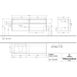 Villeroy & Boch Collaro Waschbeckenunterschrank C02200DH 160 x 55 cm Glossy White
