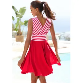 LASCANA Sommerkleid Rot/Weiß Gestreift 44