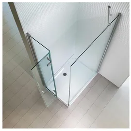 Glaszentrum Hagen Nora Eckdusche mit Drehtür 80 x 195 cm transparent inkl. Duschtasse