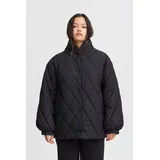 ICHI IHHANSA Damen Steppjacke Übergangsjacke Jacke mit Stehkragen farblich passend gefüttert loose fit, Größe:40, Farbe:Black (194008) - 40