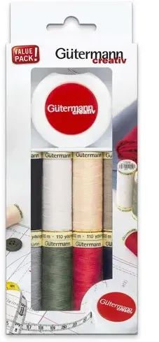 Gütermann Nähfadenbox mit Rollmaßband 9-tlg.