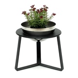 DanDiBo Ambiente DanDiBo Blumenhocker Metall mit Topf Schwarz Silber 18 cm Blumenständer 96091 S Blumensäule Modern Pflanzenständer Pflanzenhocker