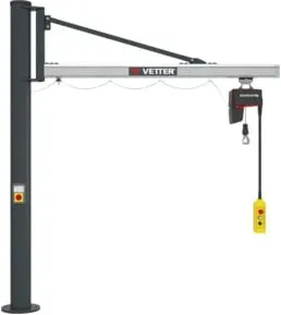 Vetter Säulenschwenkkran UNILIFT Verbundanker-System Elektrokettenzug 125kg, 2,9m