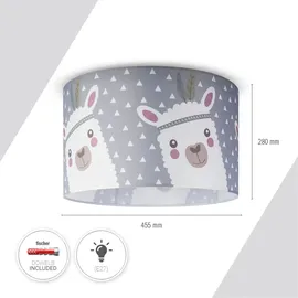 Paco Home Deckenlampe Feuerwehr Straße Polizei E27 Design 8 (Ø45,5 cm) Weiß