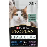 Purina 2,8kg PRO PLAN LiveClear Sterilised Senior 7+ Truthahn PURINA Katzenfutter trocken