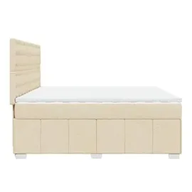 vidaXL Boxspringbett mit Matratze Creme 200x200 cm Stoff
