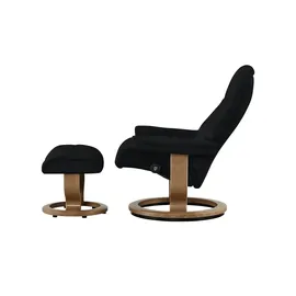 Stressless Relaxsessel Leder 88 x 103 x 78 cm Schwarz mit Hocker