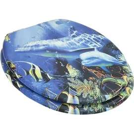 vidaXL Toilettensitz Delphine-Design Blau