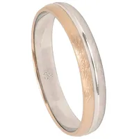 Trauring FIRETTI "Schmuck Geschenk Gold 375 Hochzeit Ehering Trauring "LIEBE"" Gr. 17, rosa (weißgoldfarben, roségoldfarben), Fingerringe, 17, ohne Brillant, Weißgold 375-Roségold 375, 4mm, Weißgold 375, Rosu00e9gold 375, Made in Germany, wahlweise mit oder ohne Brillant