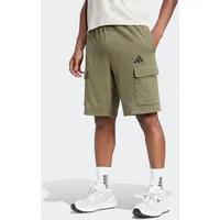 adidas Essentials Feel Cozy French Terry Cargoshorts Herren Shorts, grün - S