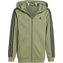 Adidas Essentials 3-Streifen Fleece Kapuzenjacke Tent Green / Black 164