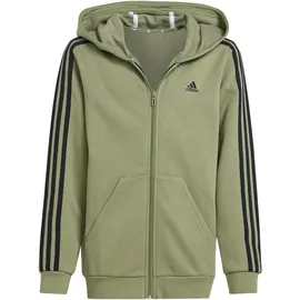 Adidas Essentials 3-Streifen Fleece Kapuzenjacke Tent Green / Black 164