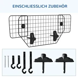 PawHut Hundegitter Auto verstellbar Schwarz 90-120 x 40,5 cm